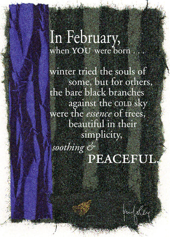 BD122 February Birthday Card or Original Collage