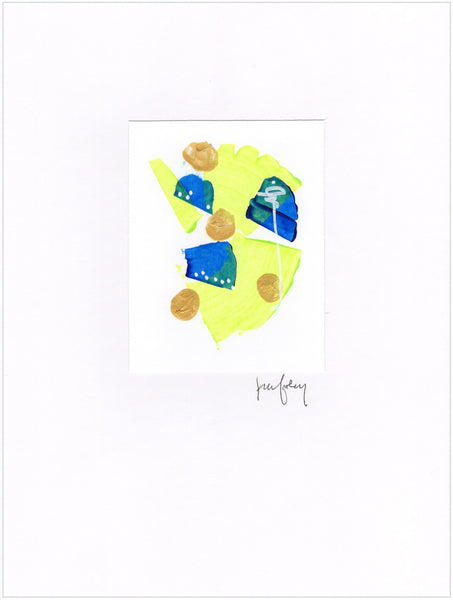 Four Gold Dots Mini Abstract Painting